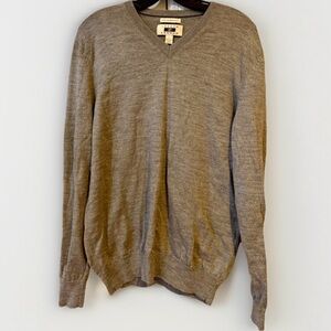 Joseph Abboud Extra Fine Merino 100% Wool Long Sleeve V Neck Sweater Men Large